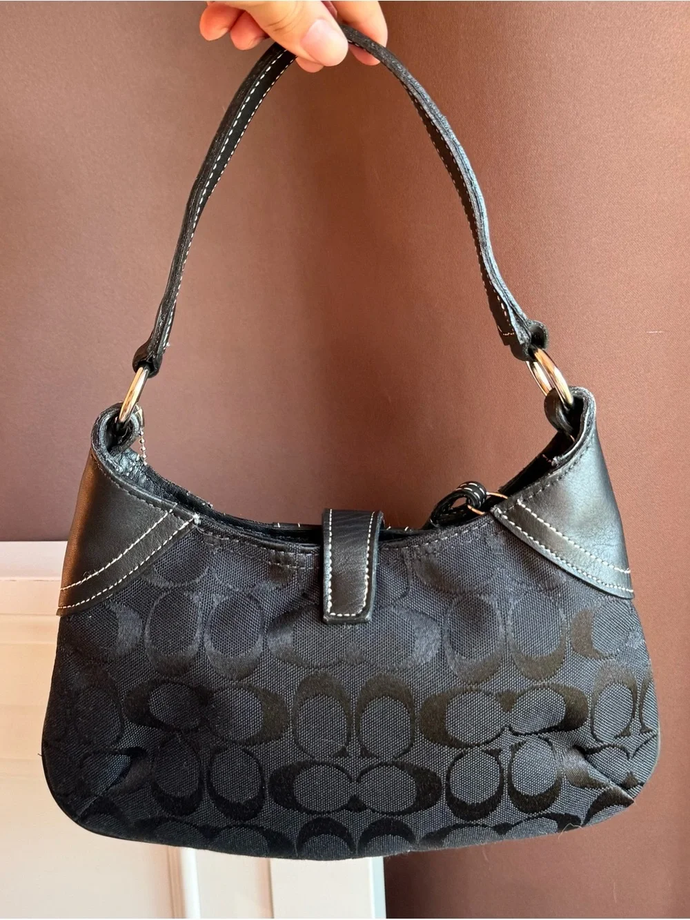 Vintage Coach Hamptons mini monogram hobo bag